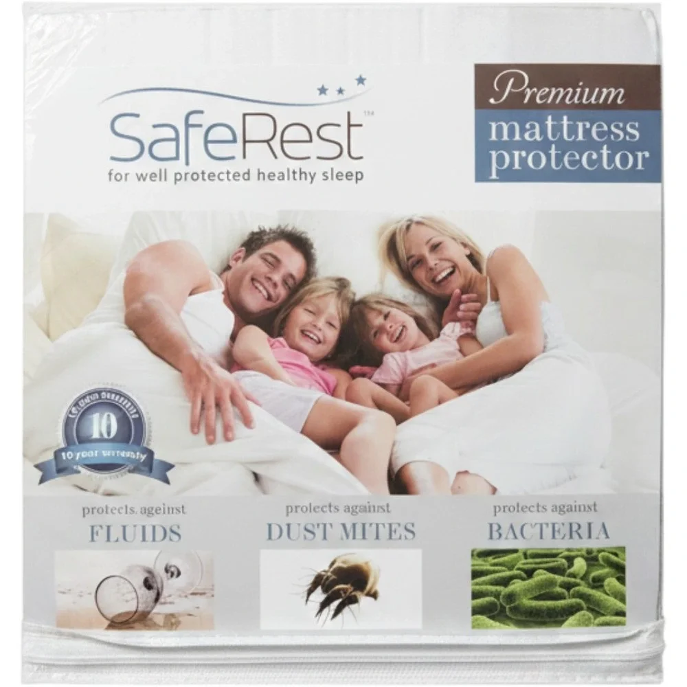 SafeRest Premium Full Mattress Protector Waterproof Hypoallergenic Cotton Terry